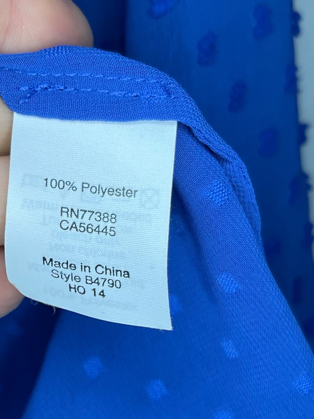 J. Crew Blouse 12 Blue Sheer Swiss Dot Ruffle High-Neck Keyhole Long Sleeve - Picture 10 of 10